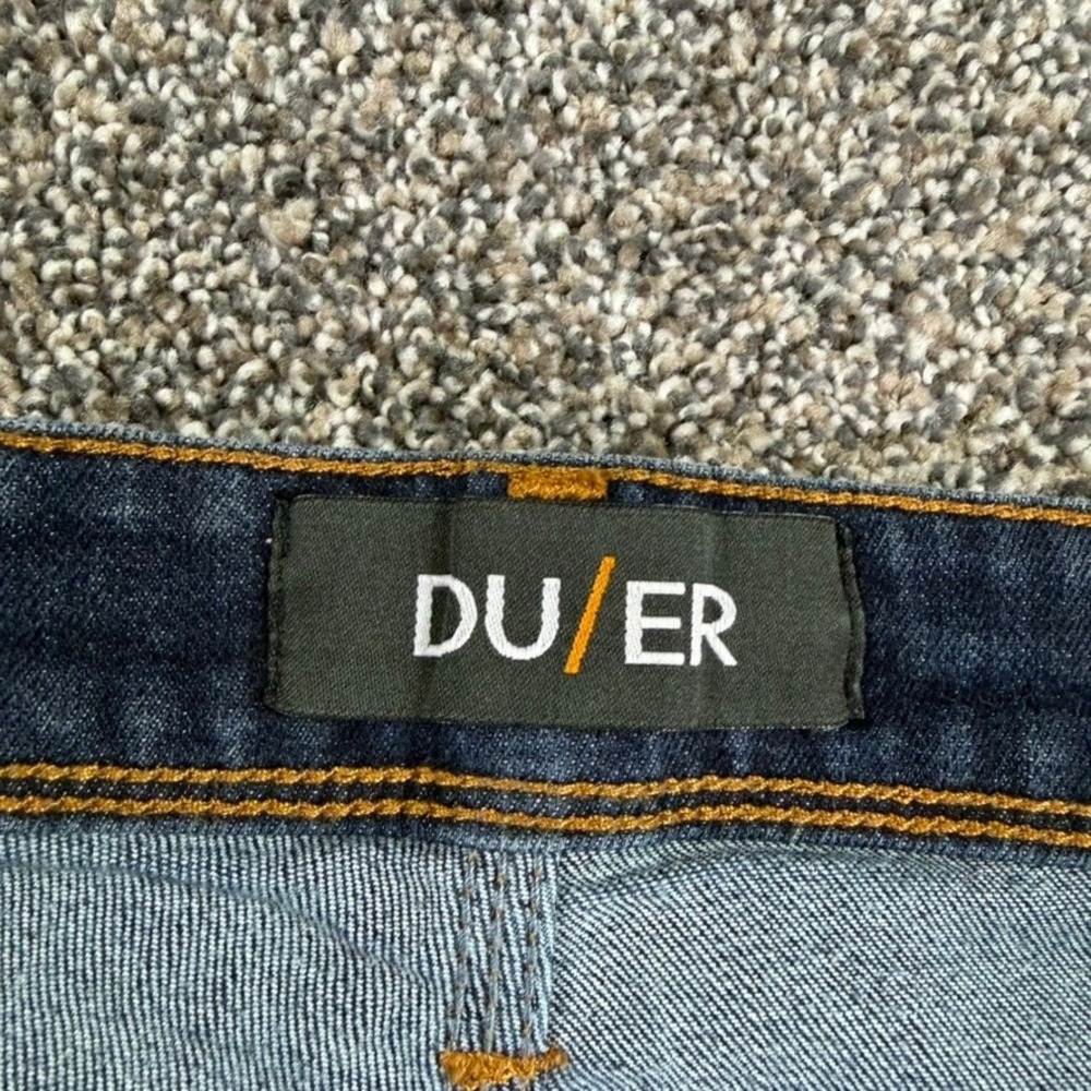 DU/ER L2X Slim Fit Jeans Mens 34x34 Dark Wash Blue Performance Denim Stretch - Picture 6 of 16